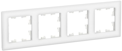 Рамка универсальная Systeme Electric AtlasDesign Nature 4-м. стекло белый картинка